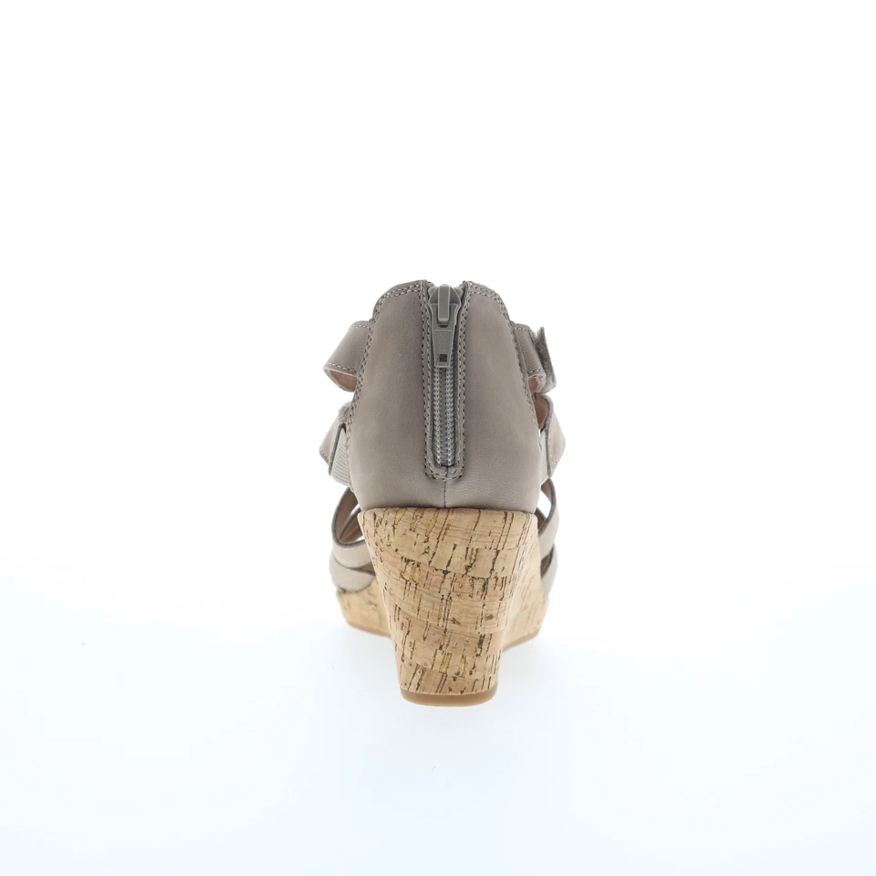 Rockport Briah Gladiator BX1784 Womens Gray Leather Wedges Sandals Shoes - Imagem 4 de 4