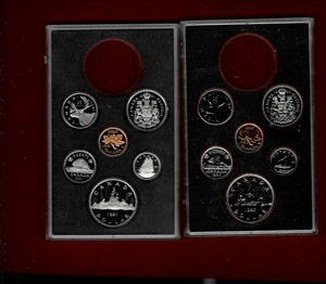 CANADA 1980 & 1981 6 PIECE PROOF SET  "NO SILVER DOLLAR" 12 TOTAL COINS