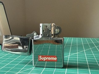 Supreme Engraved Stripe Zippo Lighter Fall/Winter 2015