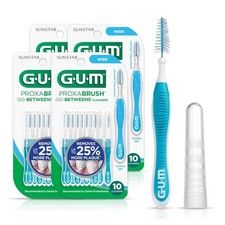 4 pack GUM Proxabrush Go-betweens Interdental Brushes - Wide, 10 each