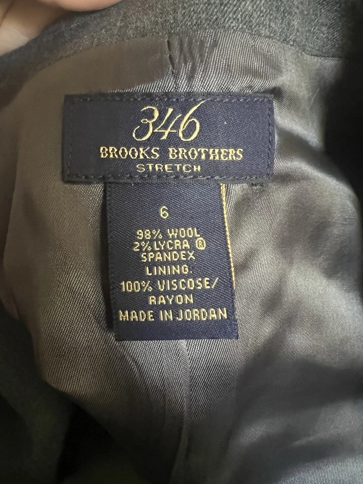 Brooks Brothers 346 女式羊毛两件套套装(夹克和裙子)- 6 码 — 第 2/4 张图片