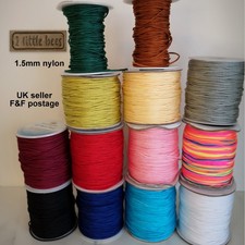 Nylon cord Jewellery 1.5mm Craft String Thread Beading Trimming Sewing Necklace