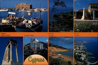 Cyprus Paphos Apollo Temple vintage postcard b811