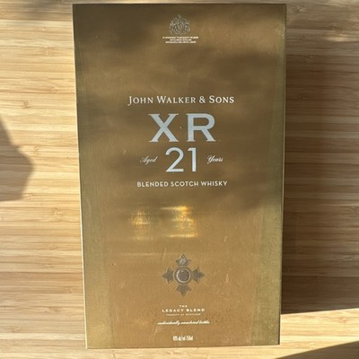 John Walker & Sons XR 21 Yr Blended Whisky 750 mL Gold Box and empty bottle