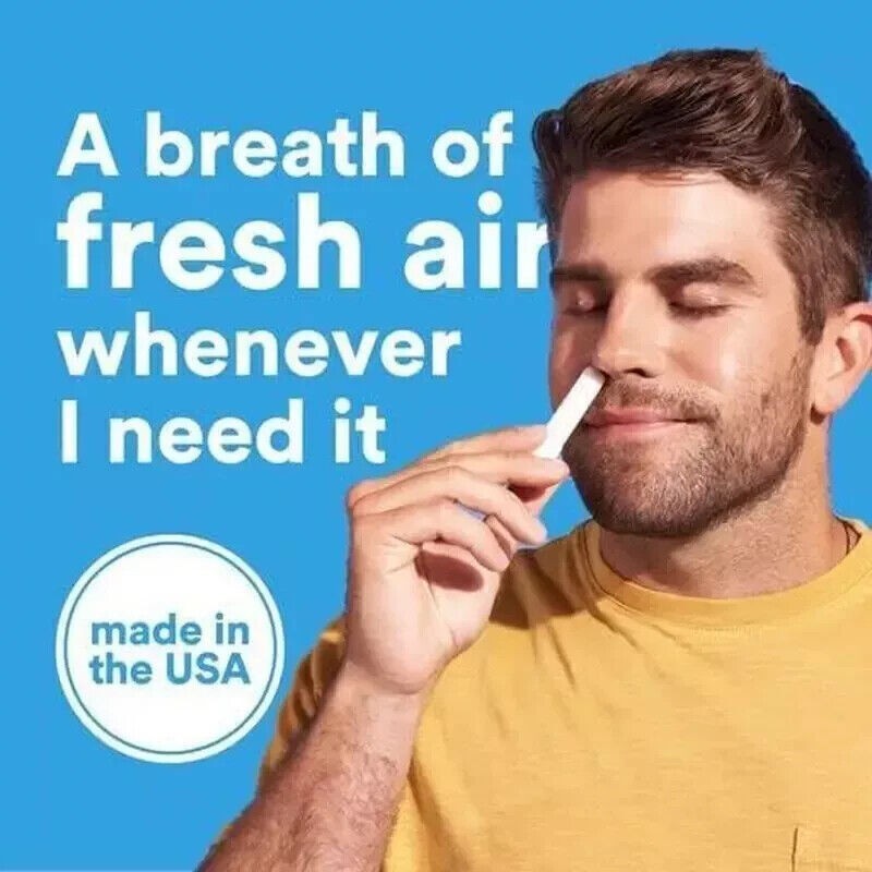 Pack of 8 Nasal Inhaler Stick Energy Boost Focus Aromatherapy Essential Oil
