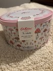 Cath Kidston Set 2 Cake Storage Tins Pink Toadstools Mushrooms 22 Cm & 25 Cm New
