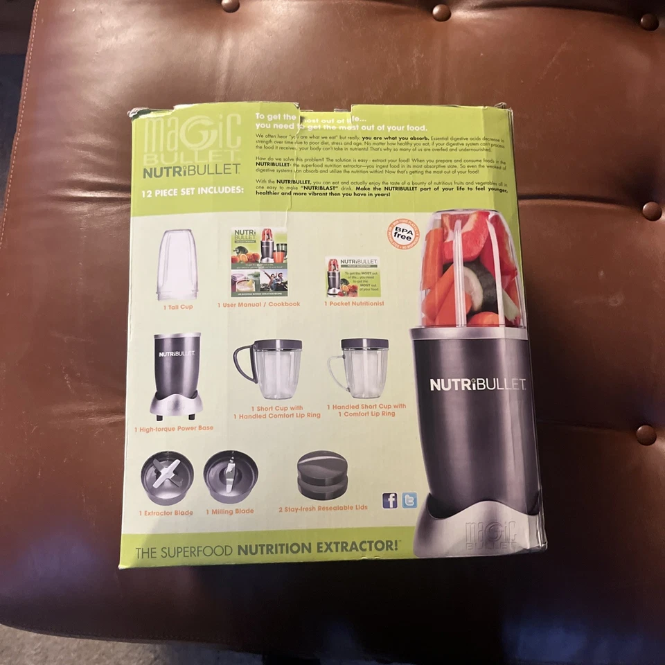 NutriBullet 12-Piece Nutrition Extractor,Blender,Juicer, NBR-12 GRAY COLOR - Image 3 of 4