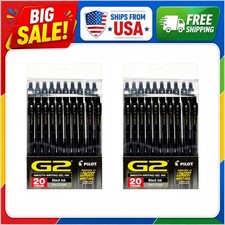 Pilot G2 Retractable Gel Ink Pens, Fine Point, Black, 40 Count