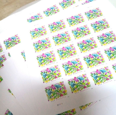 100x 2024 USPS First-Class Floral Postage Stamps   100 Stamps Total
