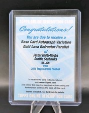 2025 Topps Chrome - Jaxon Smith Njigba Auto - Gold Lava Refractor /50 Seahawks