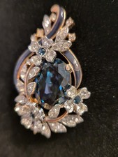 Rare Crown Trifari Alfred Philippe Pave Enamel Pin With Earrings