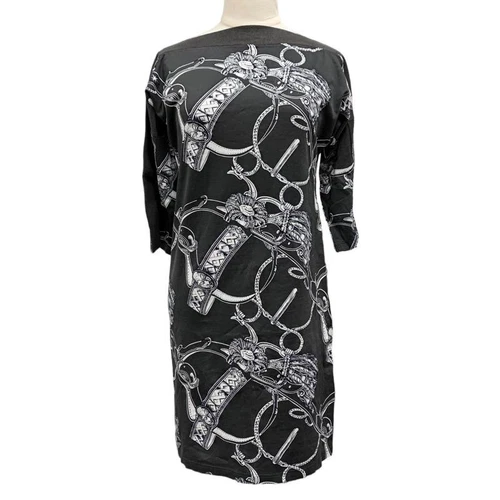 HERMÈS Abito Hermes HERMES cotone grigio bianco manica corta