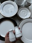 Noritake Renwick Platinum China Dinner Set Plates Cups Saucers White/Black — photo 2