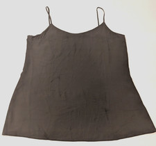 Eileen Fisher 100 Silk Spaghetti Strap Top Cami 1997-2008, M Brown