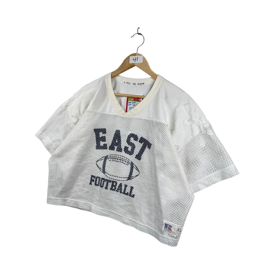 Camiseta de fútbol vintage Russell Athletic East blanca para hombre XL Foto 3 de 4