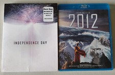2 Sci-Fi Action Disaster Movies Blu-ray Bundle Lot -  INDEPENDENCE DAY  +  2012