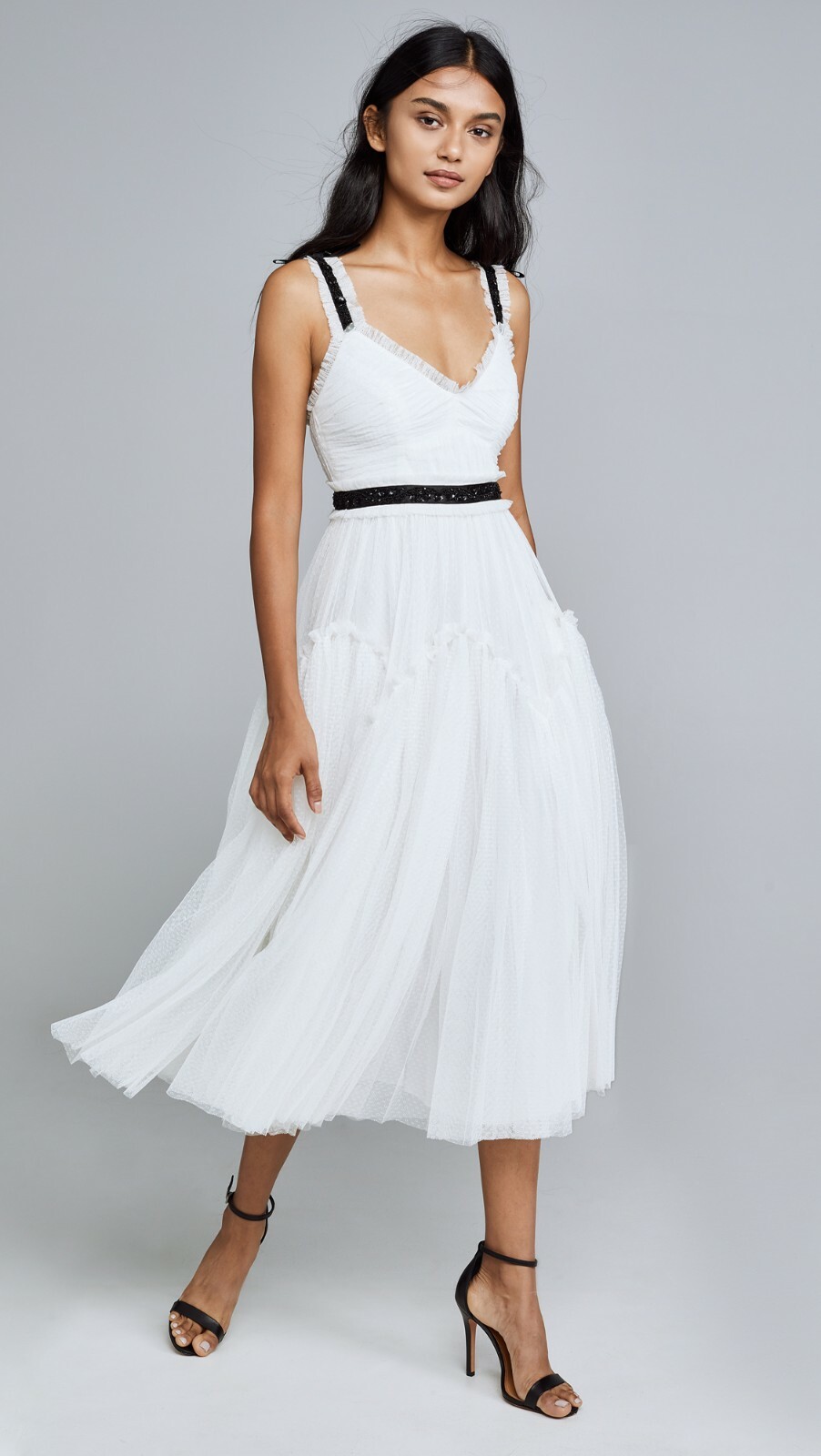 Needle & Thread Arabesque Dress US size 2 white ivory tulle midi bridal