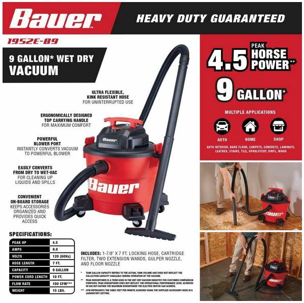 Bauer Wet Dry VAC Vacuum Cleaner 