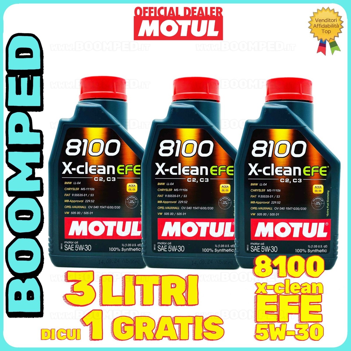 5L+1L MOTUL 8100 X-CLEAN EFE OLIO MOTORE 5W-30 - Foto 7