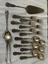 15-tlg. Besteck Set Kaffee Farbe: Silber Rosen Antik Retro Vintage