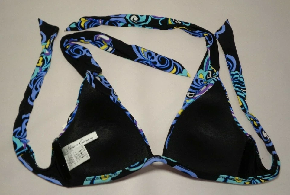 Kenneth Cole Talla 32 B Copa C TRIÁNGULO Periwinkle Nuevo Halter Bikini Traje de Baño Top Foto 4 de 4