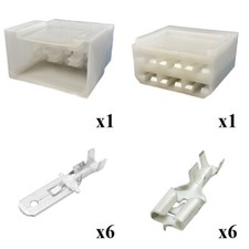 Faston Series 250 6.3 Male Female 6 Way Connector Kit