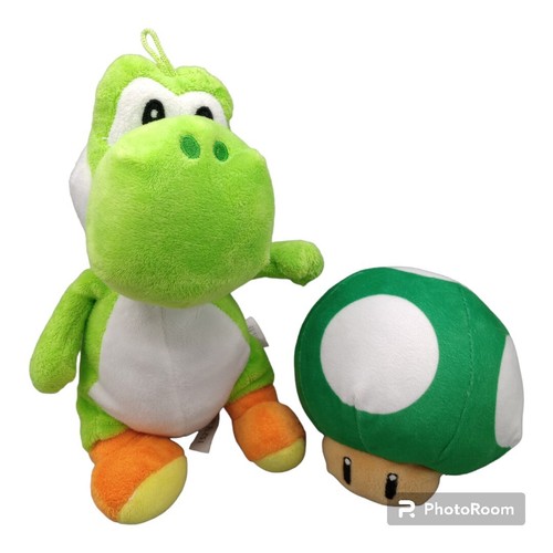 Super Mario Yoshi + Mushroom Plush Toy Soft Figure Nintendo 2012 GoodStuff Lot
