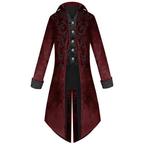 Smoking Mens retro medieval Disfraz Frac Chaqueta Larga Punk Gótico  chaquetas Chic | eBay