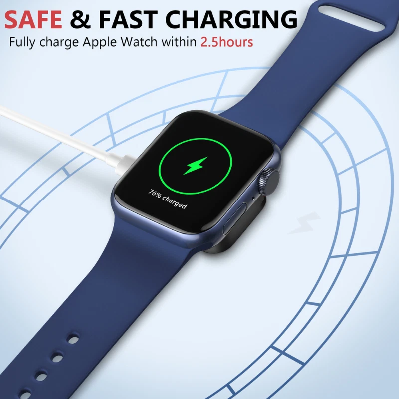 Cargador inalámbrico portátil para Apple Watch mini llavero base de carga banco de alimentación Foto 4 de 4
