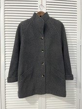 A-line Oversized High Neck Charcoal Grey Raglan Sleeve Wool Winter Coat Uk14