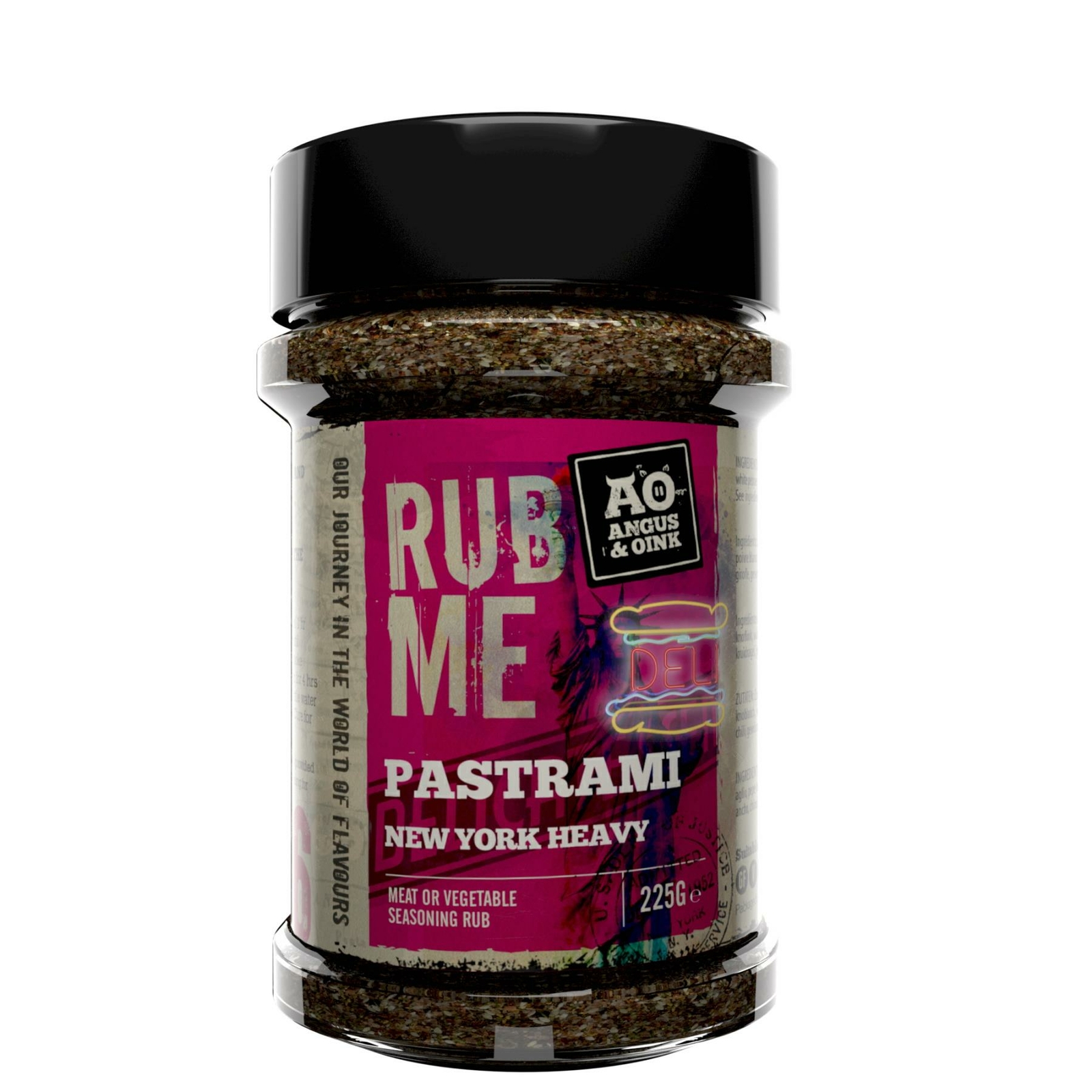 Angus & Oink Rub Me Pastrami New York Barbecue Meat Rub BBQ Seasoning 225g Pot