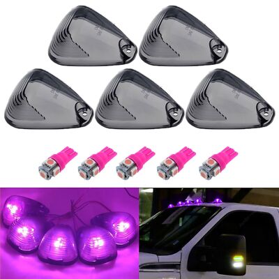 Smoke Covers with Pink/Purple Lens for Cab Marker Top Roof Running Light