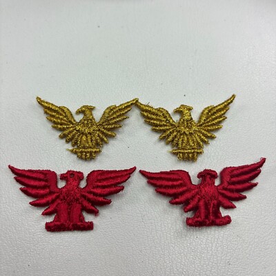 SPREAD WING EAGLE 4 Patches Bundle Lot 2 RED EAGLE + 2 GOLD EAGLE PATCHES M013