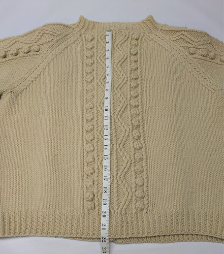 Handmade ~ Hand Knit ~ Aran ~ Irish ~ Fisherman ~ Cable Knit ~ Cardigan Sweater - Picture 13 of 23