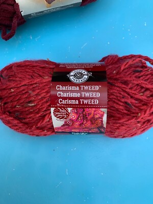 Loops & Threads Charisma TWEED Yarn BURGUNDY Color-93 yds Bulky