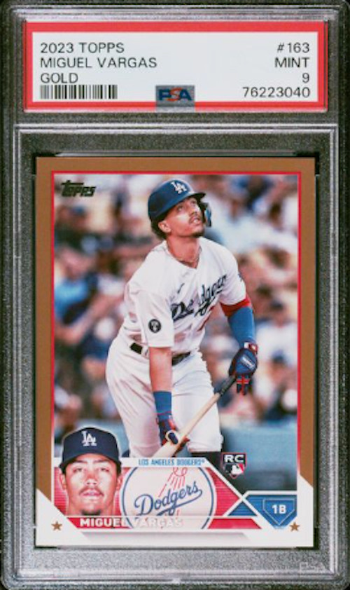 2023 Topps 163 Miguel Vargas Gold #/2023 PSA 9 RC Rookie Dodgers