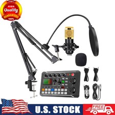 F998 Home Studio Recording Kit Mixer Condenser Microphone for Music Podcast US