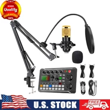 F998 Home Studio Recording Kit Mixer Condenser Microphone for Music Podcast US