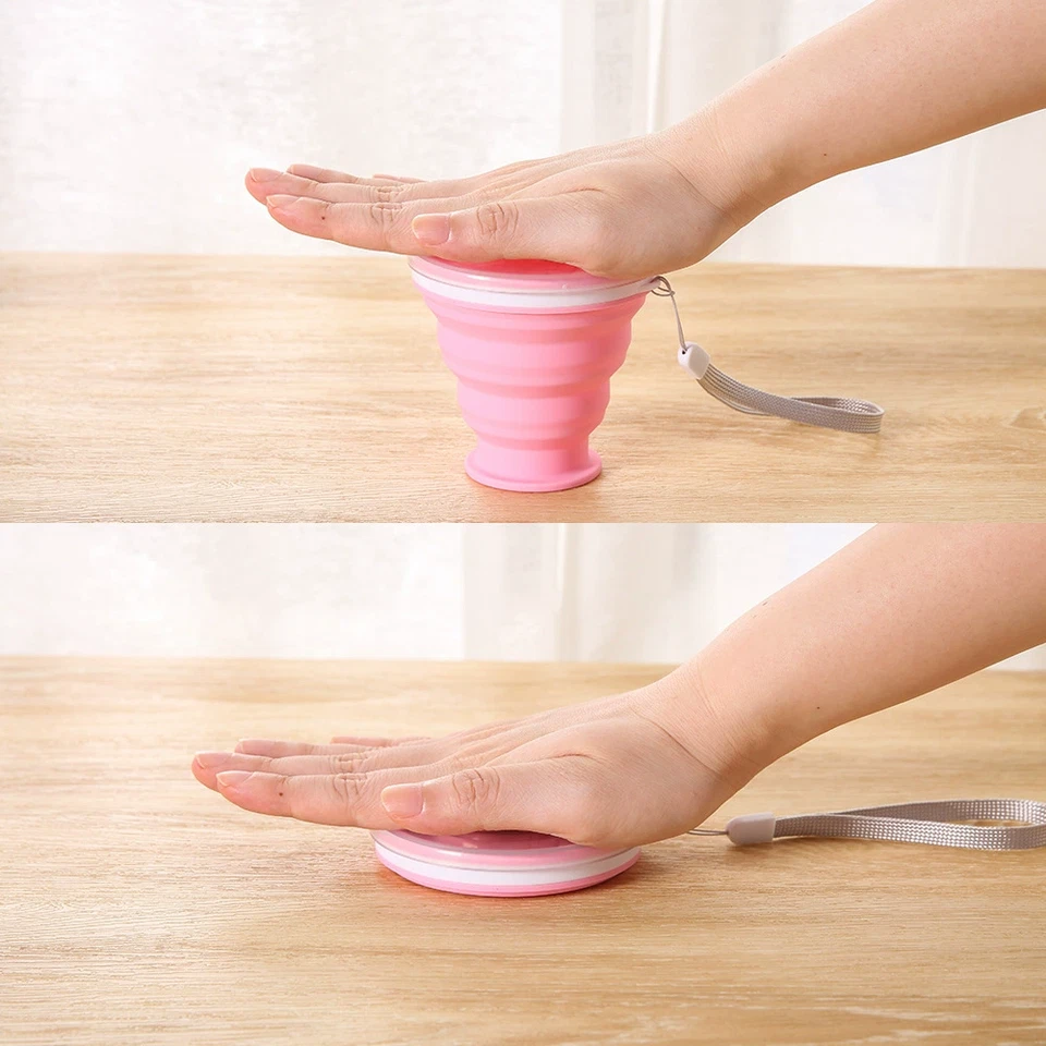 Taza de café plegable de silicona de 200 ml tazas portátiles plegables de viaje reutilizables Foto 2 de 4