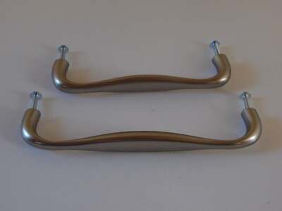 hickory Hardware 6.25,5,  inch brushed metal modern sleek smooth drawer pulls