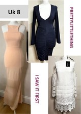 UK 8 Dress bundle x 3, PrettyLittleThing, I Saw It First - NEW WITH TAGS ruched