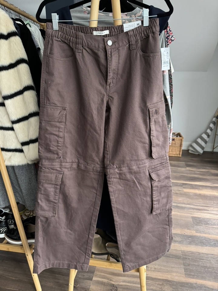 Pacsun Low Rise Puddle Jeans Zipper Cargo Pants Medium Women NWT eBay