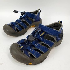 Keen Unisex Kids Newport H2 Sport Sandal Blue Hiking Bungee Cord Hook & Loop 11