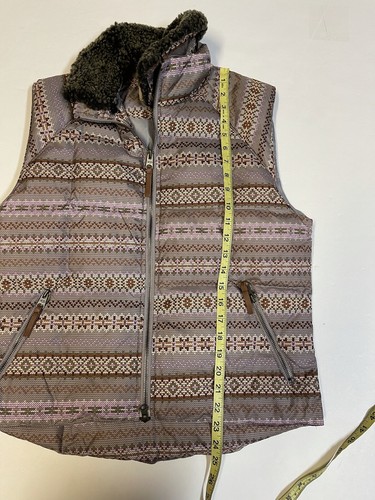 UGG Australia Down Vest Womens Southwestern SZ M Detachable Lamb Fur Collar - Picture 4 of 6