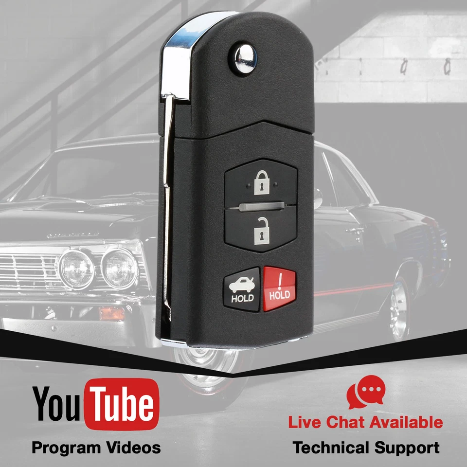 For 06 2007 2008 2009 2010 2011 2012 2013 Mazda MX-5 Miata Flip Remote Key Fob Foto 3 de 4