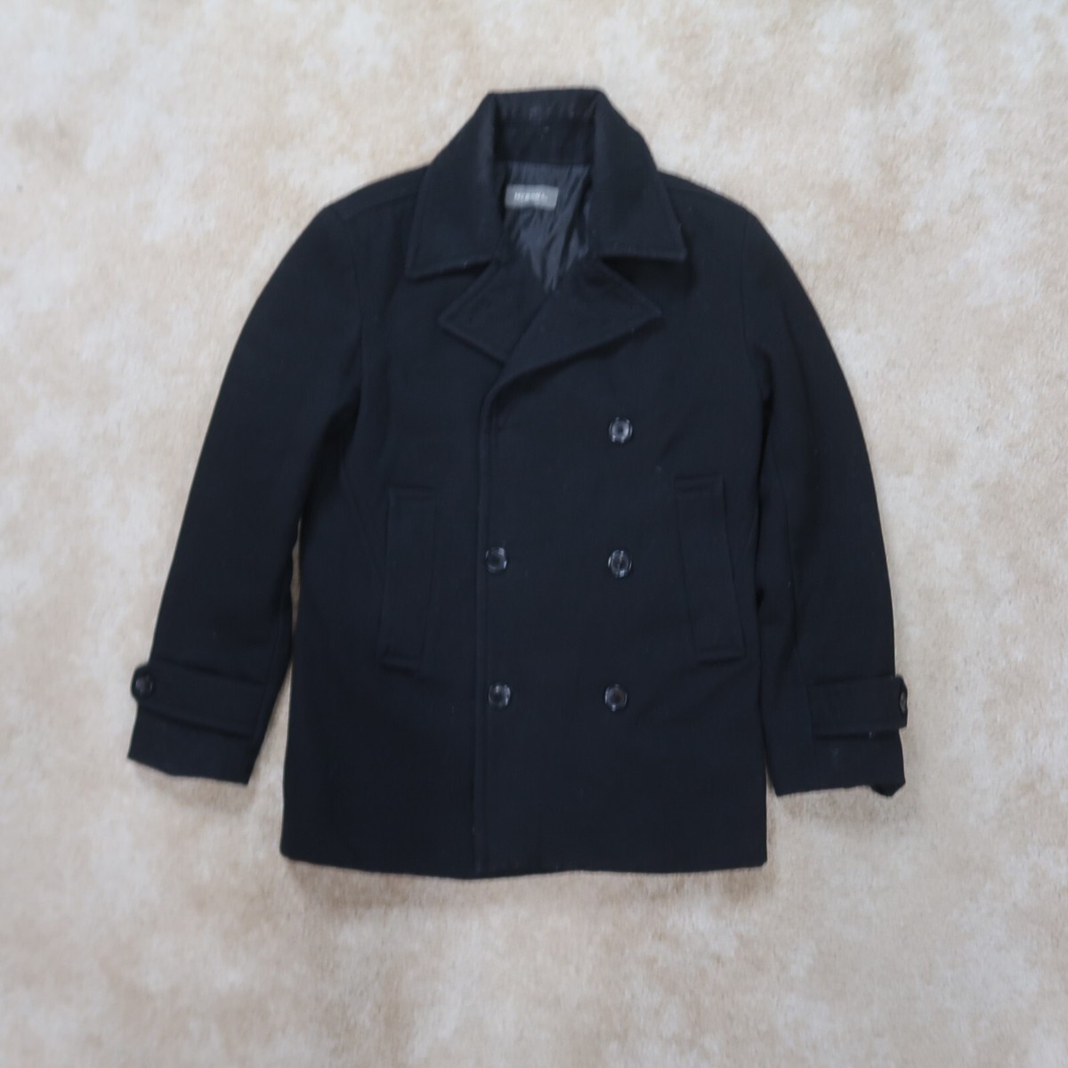 Merona Wool Blend Peacoat Button Front Men's small Double breasted