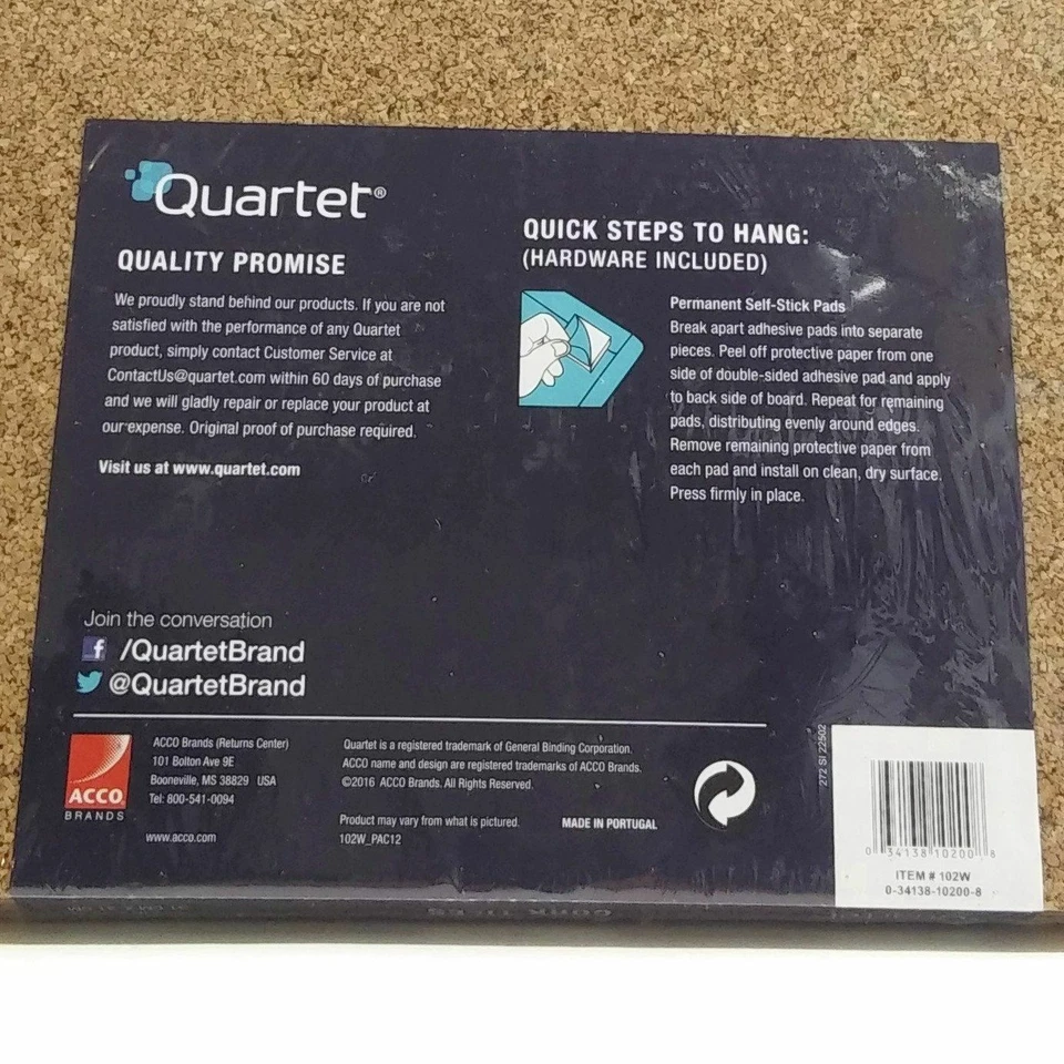 Quartet Pack of 4 Frameless Natural Cork Tiles Boards 12x12 inches New - Image 3 of 4