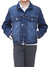 Boys Denim Jacket Casual Button Up Classic Jeans Coat Kids Childs Top Age 3-14