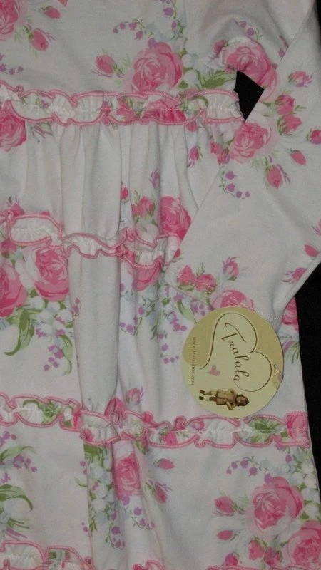 $48 Nuevo Con Etiquetas Maxi Vestido Tralala DE COLECCIÓN ROSA 12 18 M Largo Tejido Rosa Floral Foto 2 de 2
