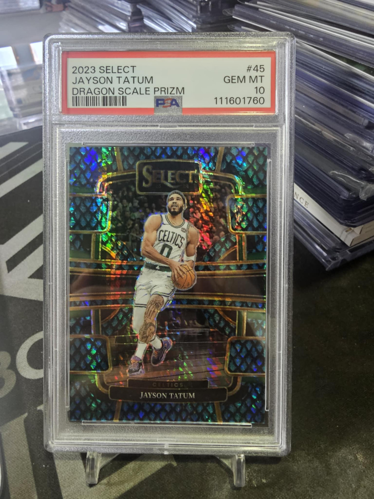 2023-24 Panini Select Jayson Tatum #45 Dragon Scale 5/8 PSA 10!